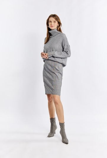 Damska spódnica w delikatną kratę