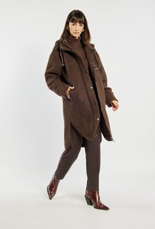 Płaszcz damski z dodatkiem wełny