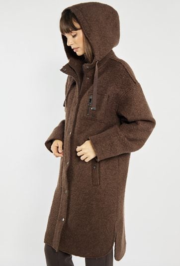 Płaszcz damski z dodatkiem wełny