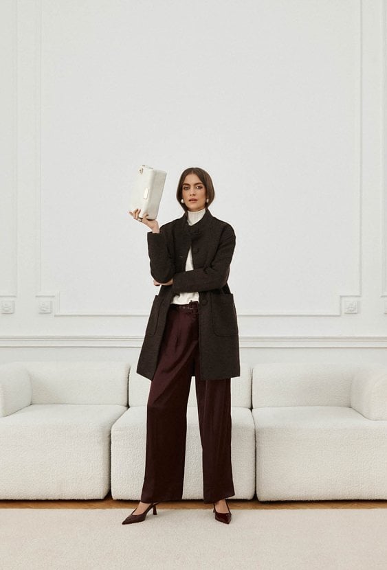 Płaszcz z dodatkiem wełny