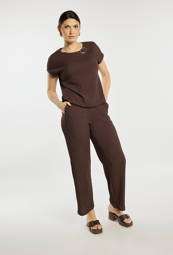 Brązowe spodnie damskie