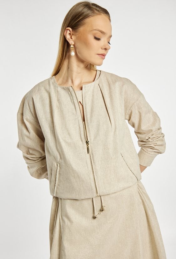 Elegancka bluza z dodatkiem lnu