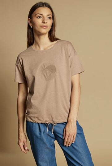 T-shirt damski z bawełny