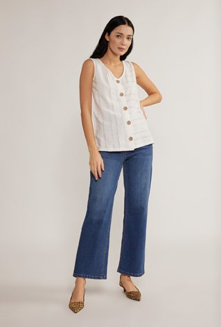 Ażurowa bluzka zapinana na guziki