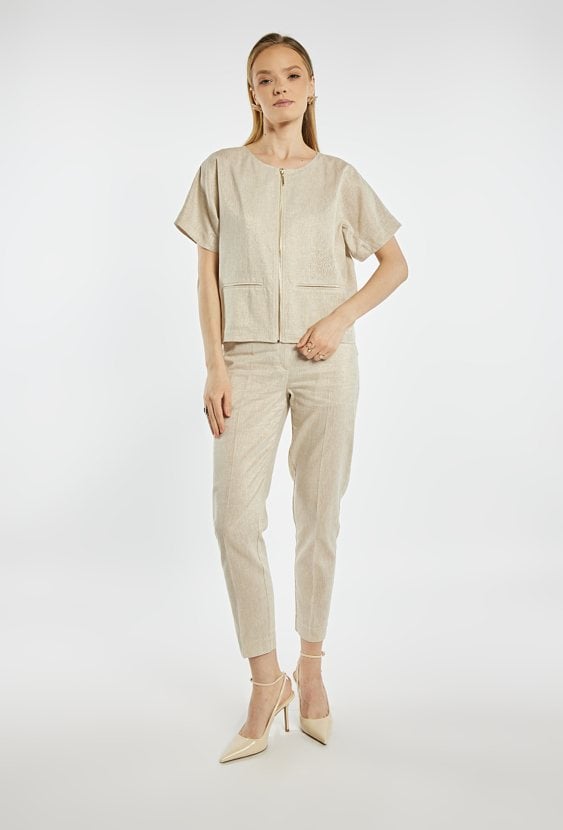 Elegancka bluzka z dodatkiem lnu