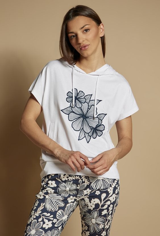 T-shirt damski z kapturem