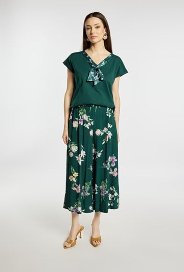 Wzorzyste, luźne spodnie