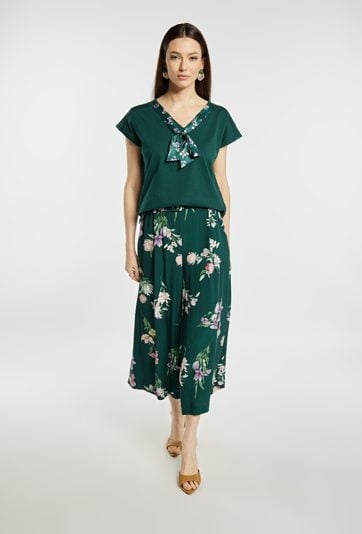 Wzorzyste, luźne spodnie