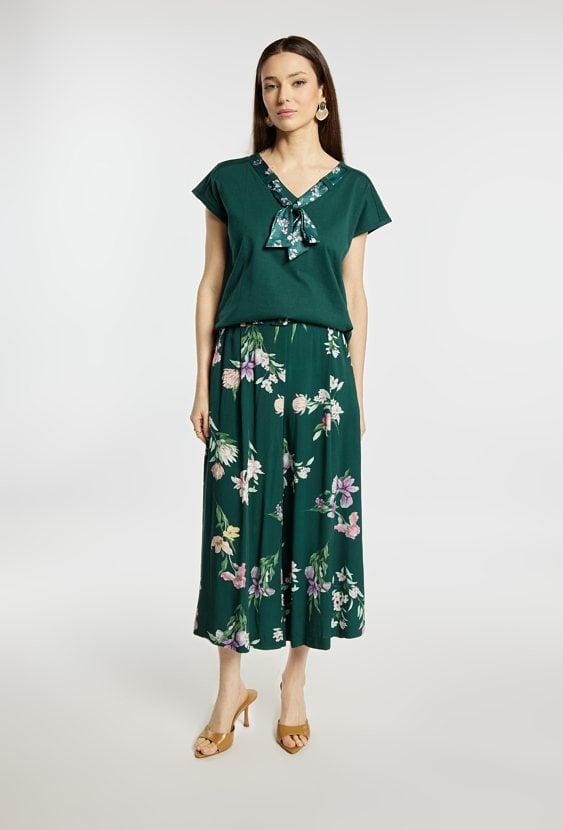 Wzorzyste, luźne spodnie