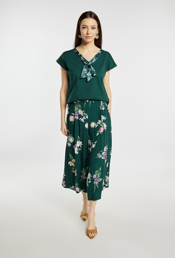 Wzorzyste, luźne spodnie