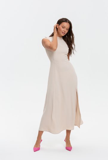 Długa sukienka ze stójką