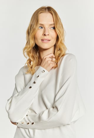 Sweter damski z ozdobnymi guzikami