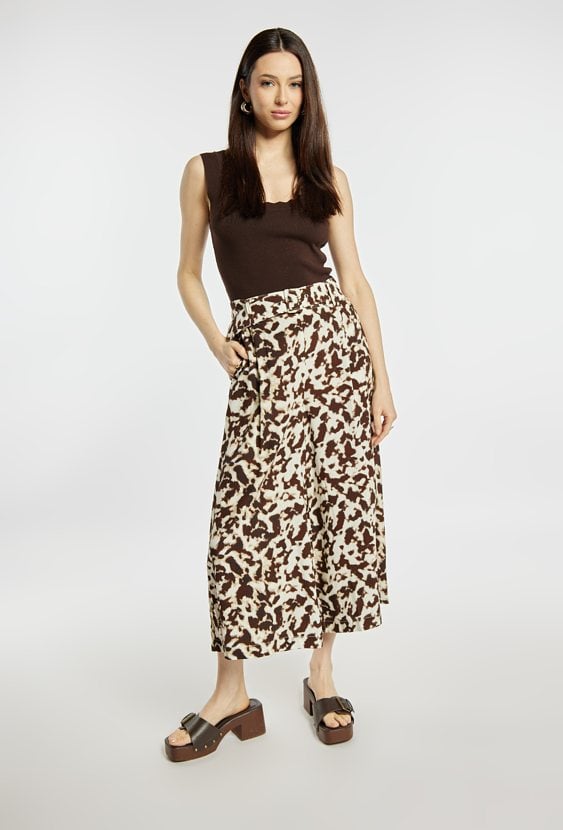 Wzorzyste, luźne spodnie