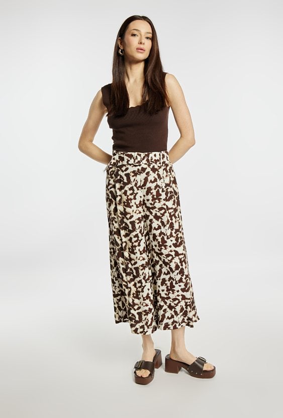 Wzorzyste, luźne spodnie