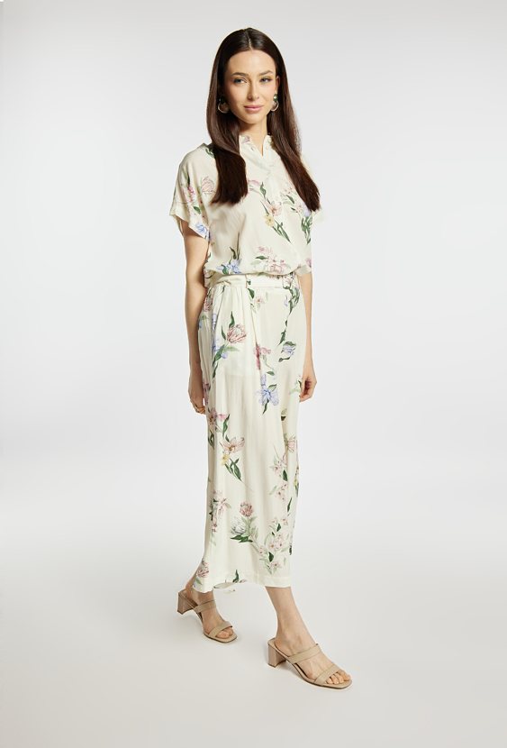 Wzorzyste, luźne spodnie