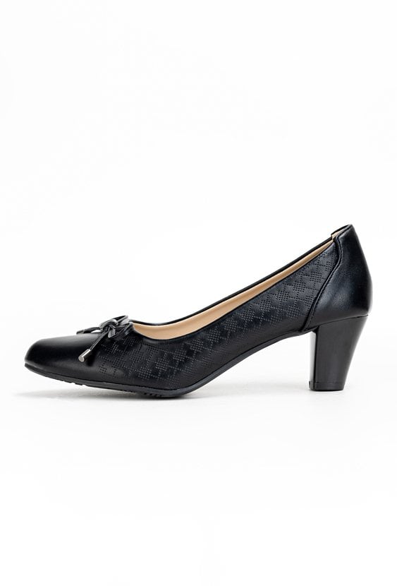 Czarne czółenka z kokardką ARCO