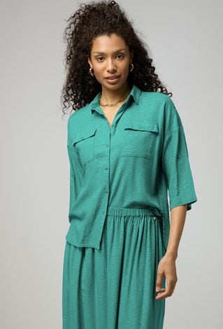 Koszula z wiskozy i lnu