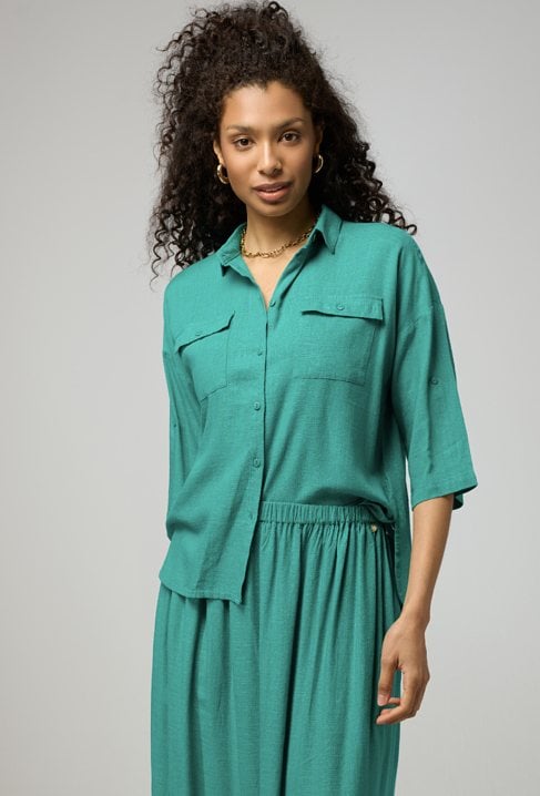 Koszula z wiskozy i lnu