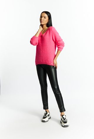 Połyskujący sweter z dodatkiem wełny