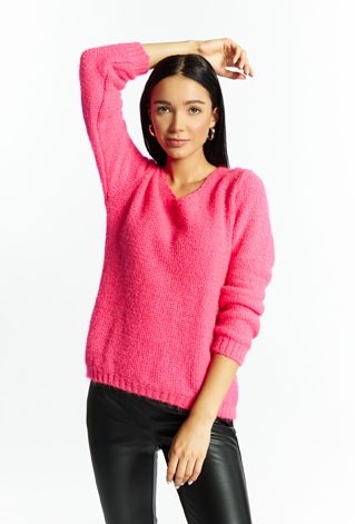 Połyskujący sweter z dodatkiem wełny