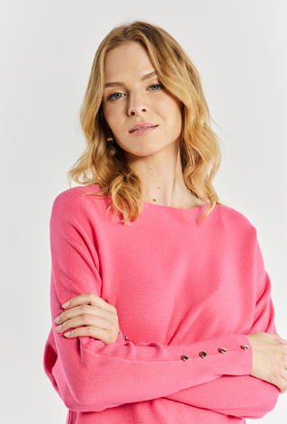 Sweter damski z ozdobnymi guzikami