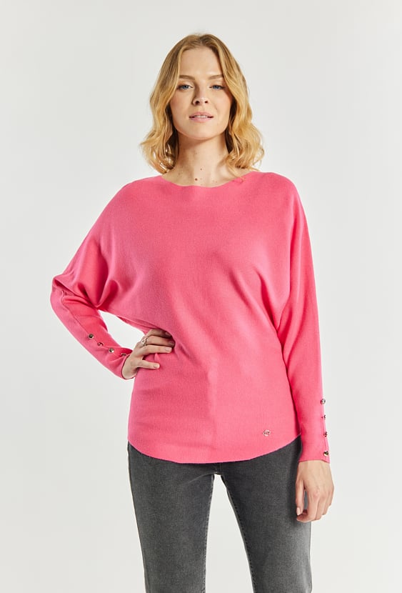 Sweter damski z ozdobnymi guzikami