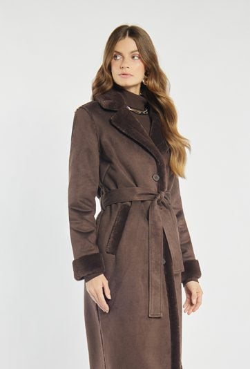 Elegancki płaszcz z wiązaniem