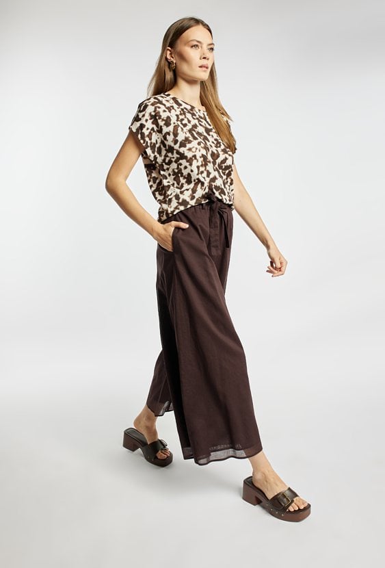 Luźne spodnie z bawełny