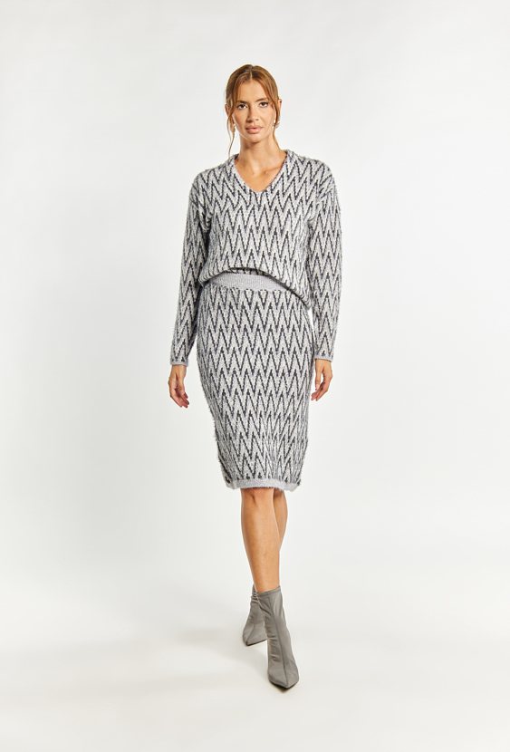 Swetrowa spódnica damska