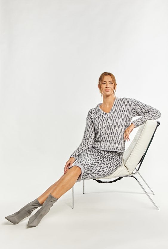 Swetrowa spódnica damska