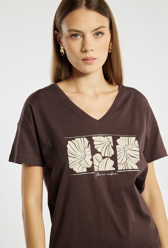 Bawełniany T-shirt z nadrukiem