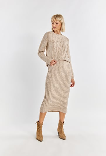 Swetrowa spódnica damska