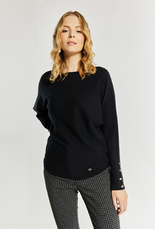 Sweter damski z ozdobnymi guzikami