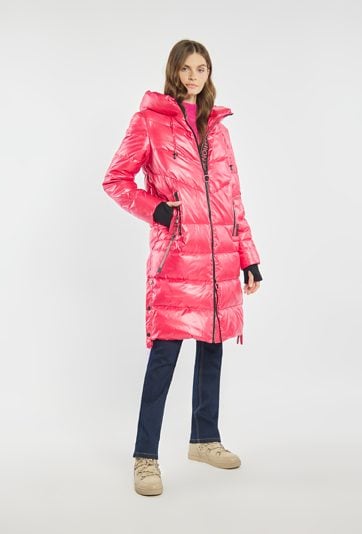 Pikowany płaszcz damski