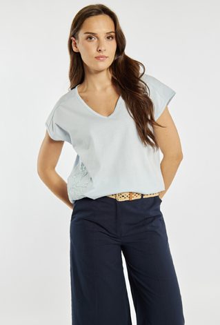 T-shirt damski z haftem