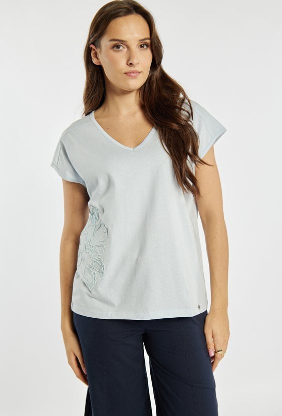 T-shirt damski z haftem
