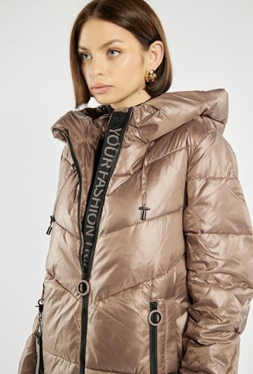 Pikowany płaszcz damski