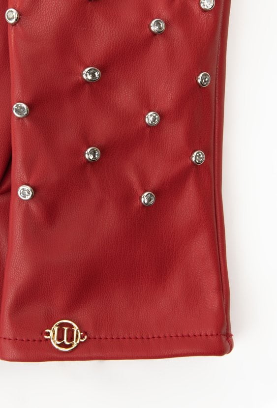 Rękawiczki damskie z ozdobnymi dżetami