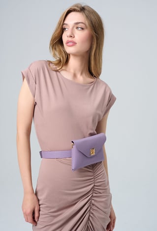 Wiskozowa sukienka z ozdobnym drapowaniem