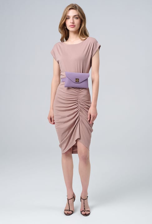 Wiskozowa sukienka z ozdobnym drapowaniem