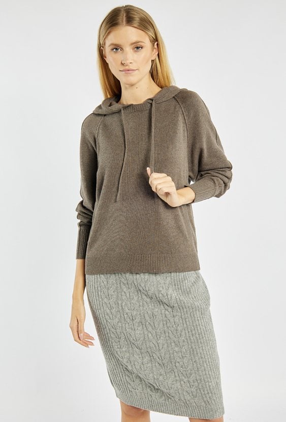 Sweter damski z kapturem