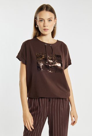 T-shirt z cekinowym nadrukiem