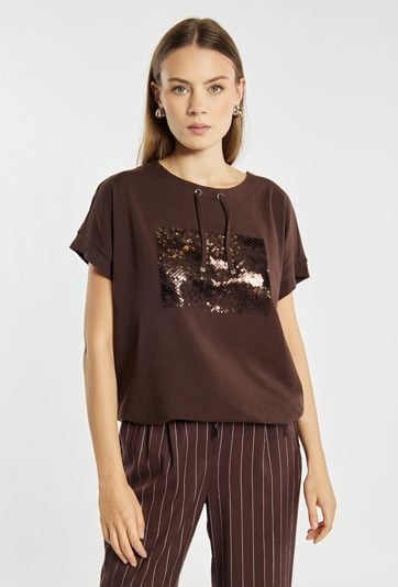 T-shirt z cekinowym nadrukiem