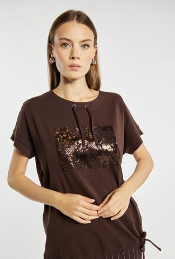 T-shirt z cekinowym nadrukiem