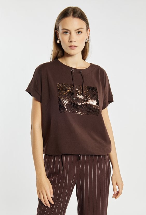 T-shirt z cekinowym nadrukiem